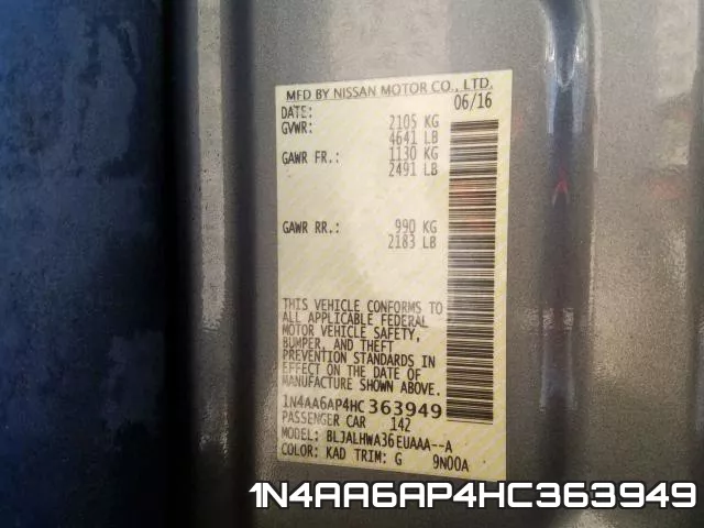 1N4AA6AP4HC363949 фото 2