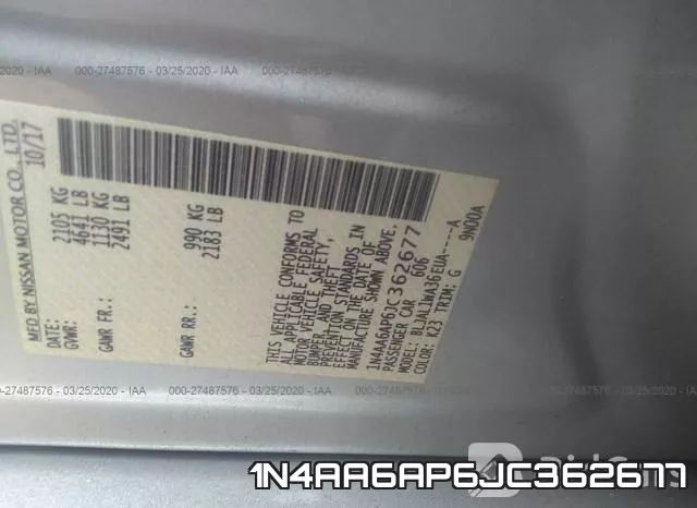1N4AA6AP6JC362677 фото 10