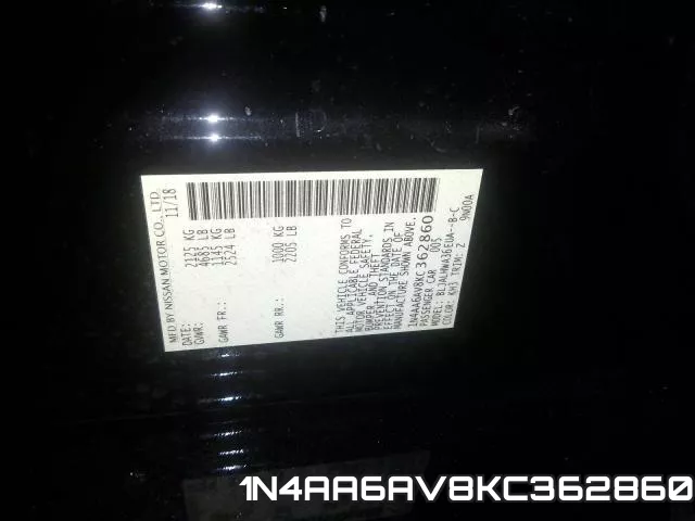 1N4AA6AV8KC362860 фото 2