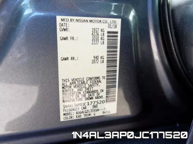 1N4AL3AP0JC177520 фото 2