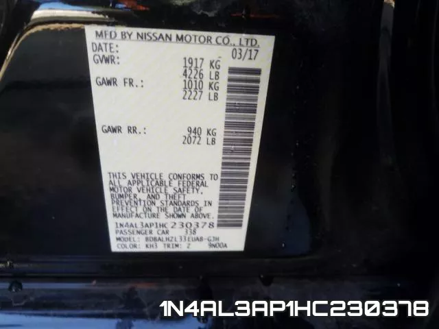 1N4AL3AP1HC230378 фото 2