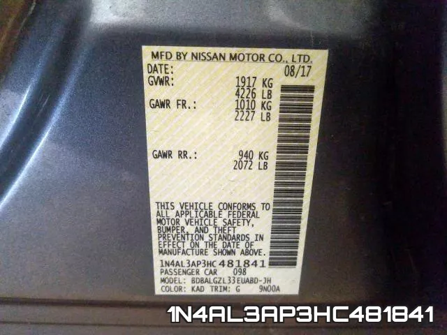 1N4AL3AP3HC481841 фото 2