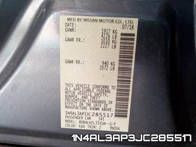 1N4AL3AP3JC285517 фото 2
