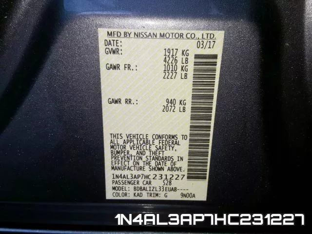 1N4AL3AP7HC231227 фото 2