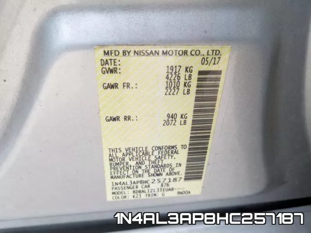 1N4AL3AP8HC257187 фото 2
