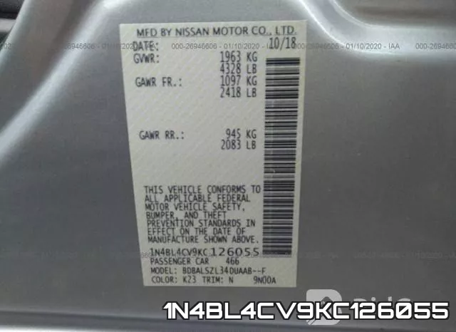1N4BL4CV9KC126055 фото 10