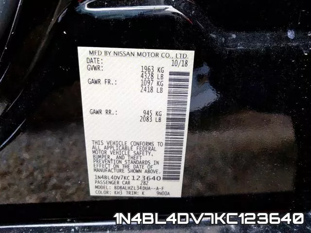 1N4BL4DV7KC123640 фото 2