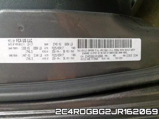 2C4RDGBG2JR162069 фото 2