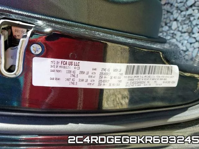 2C4RDGEG8KR683245 фото 2