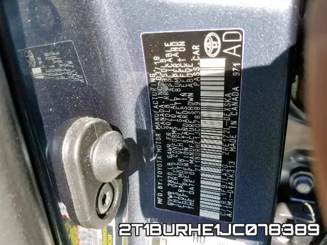 2T1BURHE1JC078389 фото 2