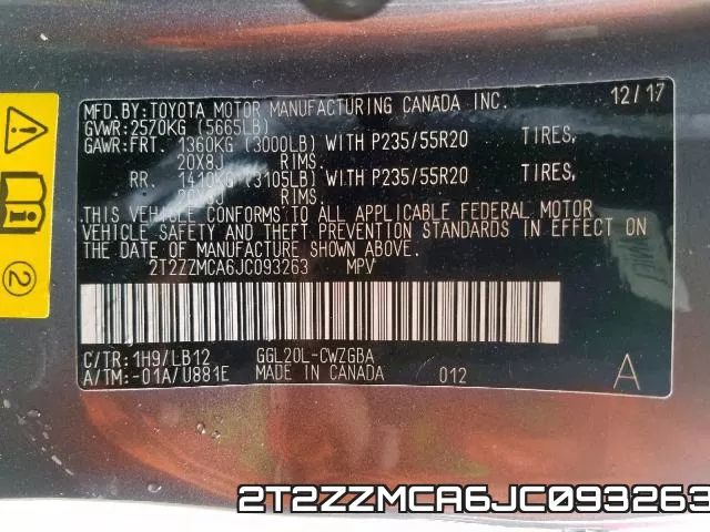 2T2ZZMCA6JC093263 фото 2
