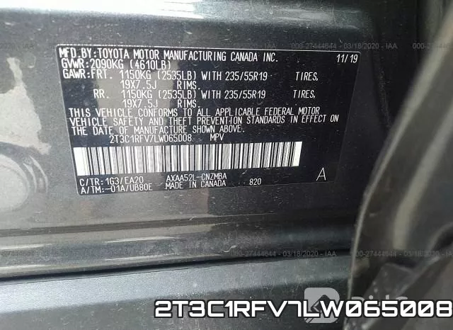 2T3C1RFV7LW065008 фото 10