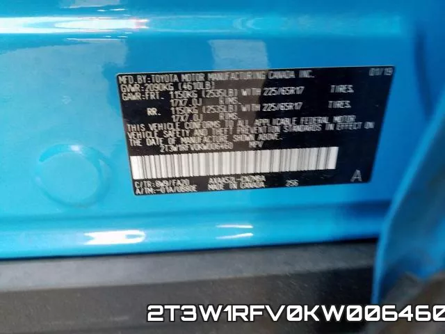 2T3W1RFV0KW006460 фото 2