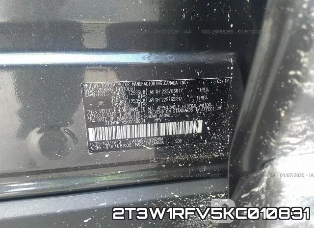 2T3W1RFV5KC010831 фото 10