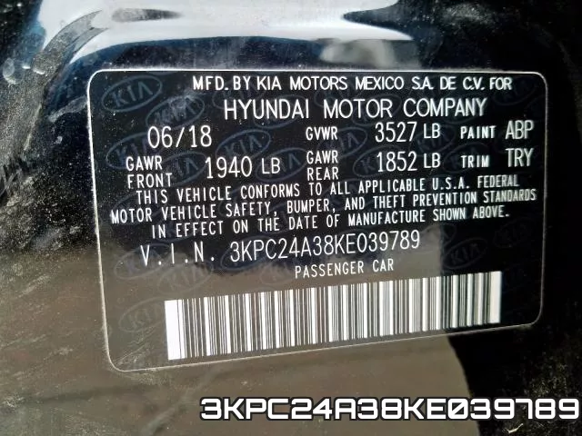3KPC24A38KE039789 фото 2