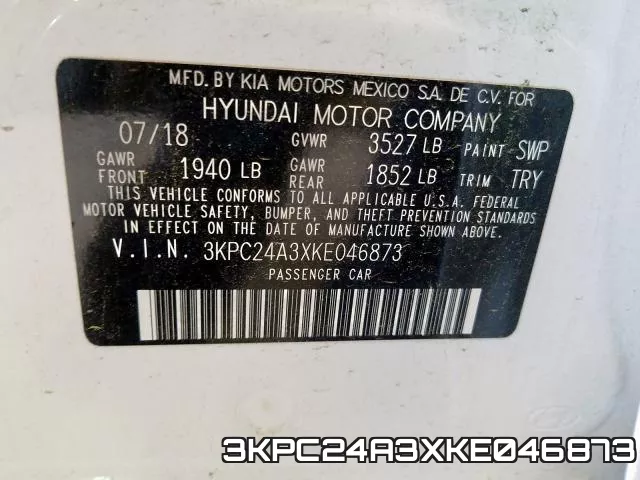 3KPC24A3XKE046873 фото 2