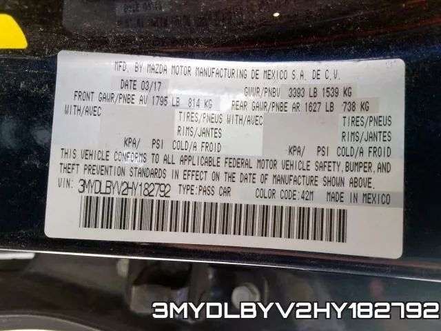 3MYDLBYV2HY182792 фото 2