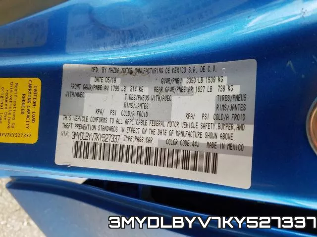 3MYDLBYV7KY527337 фото 2
