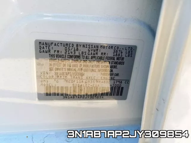 3N1AB7AP2JY309854 фото 2