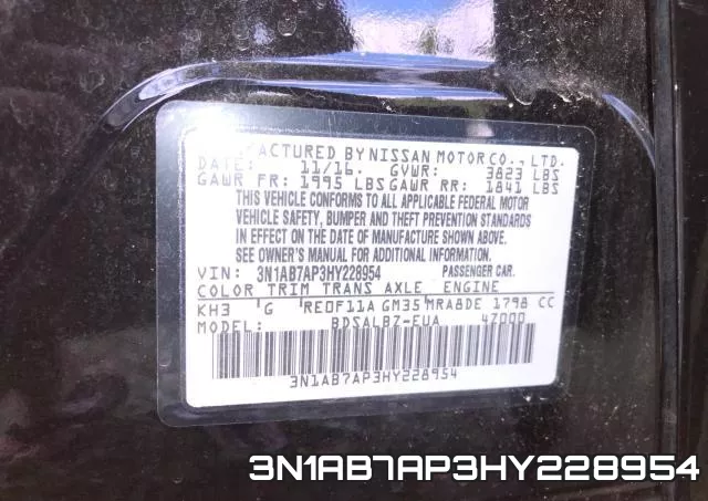 3N1AB7AP3HY228954 фото 2