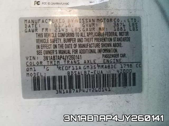 3N1AB7AP4JY260141 фото 2