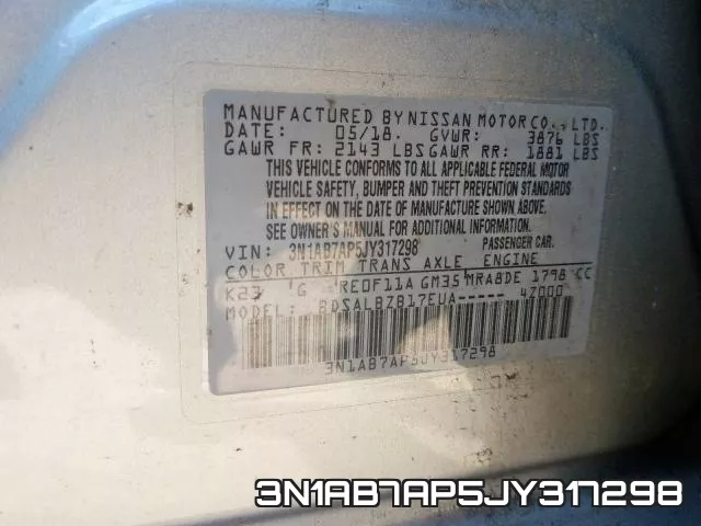 3N1AB7AP5JY317298 фото 2
