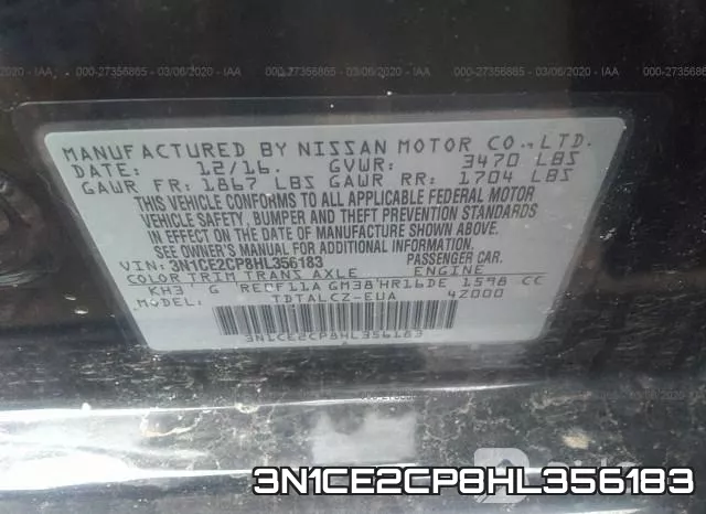 3N1CE2CP8HL356183 фото 10