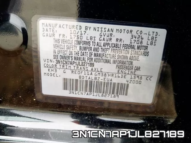 3N1CN7AP1JL827189 фото 2