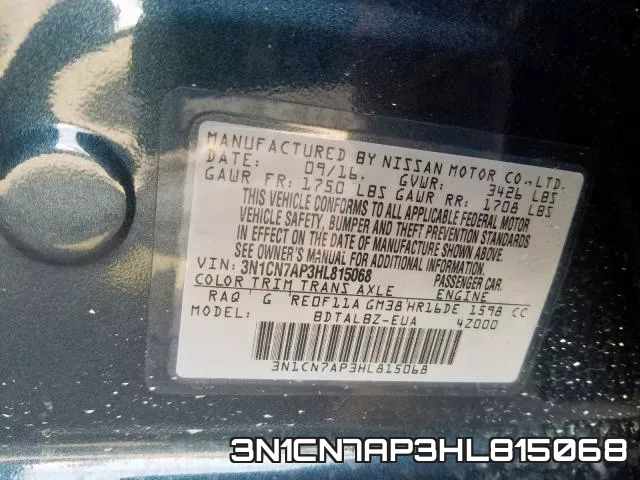 3N1CN7AP3HL815068 фото 2