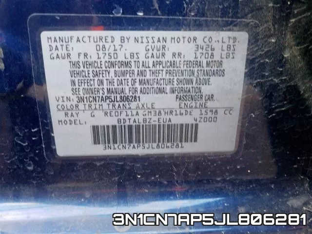 3N1CN7AP5JL806281 фото 2