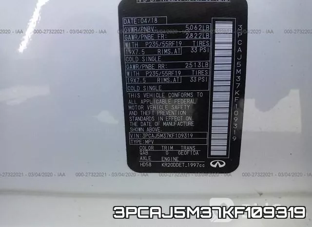 3PCAJ5M37KF109319 фото 10