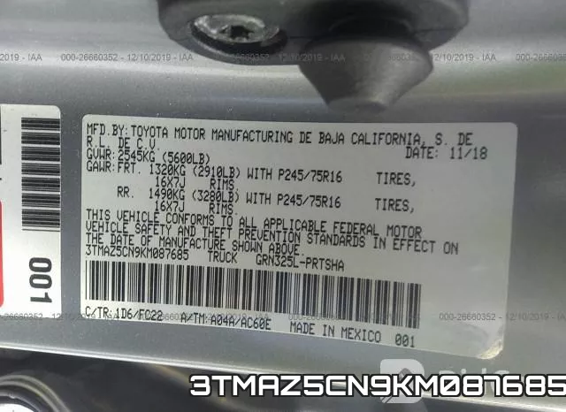 3TMAZ5CN9KM087685 фото 10
