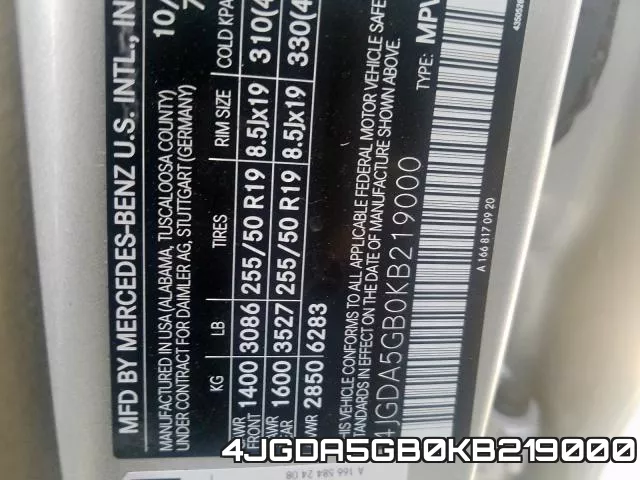 4JGDA5GB0KB219000 фото 2
