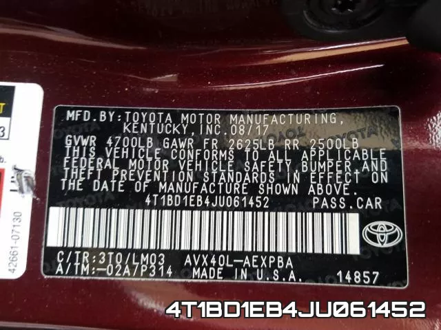 4T1BD1EB4JU061452 фото 2