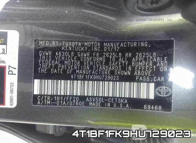 4T1BF1FK9HU729023 фото 10