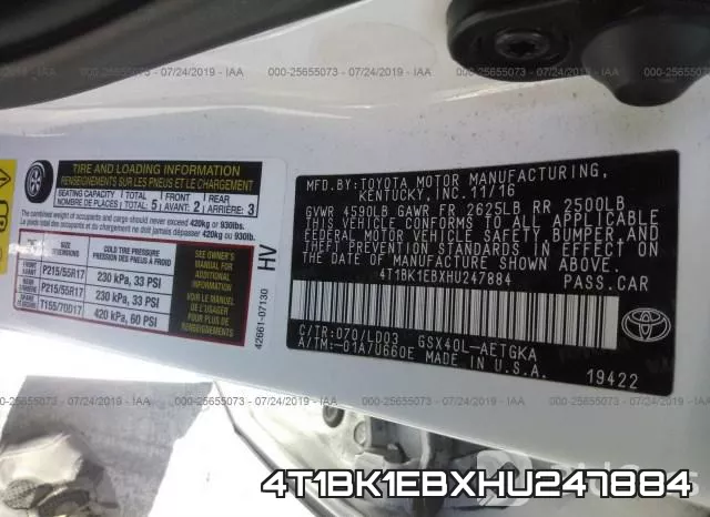 4T1BK1EBXHU247884 фото 10