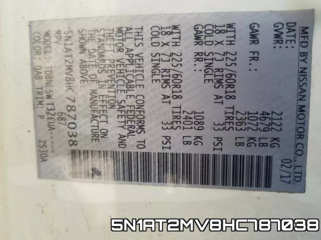 5N1AT2MV8HC787038 фото 2