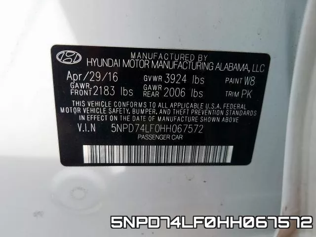 5NPD74LF0HH067572 фото 2