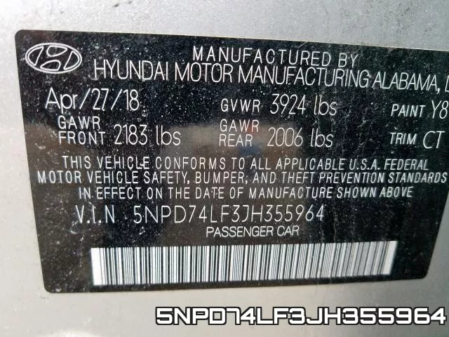5NPD74LF3JH355964 фото 2