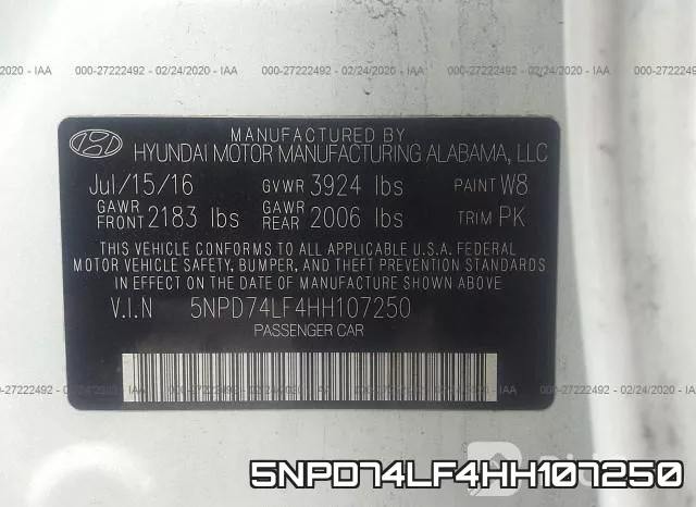 5NPD74LF4HH107250 фото 10
