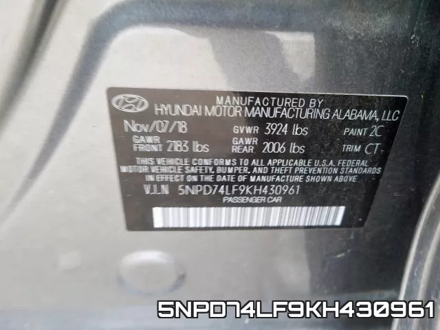 5NPD74LF9KH430961 фото 2