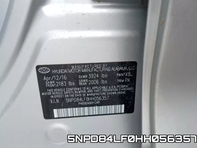 5NPD84LF0HH056357 фото 2