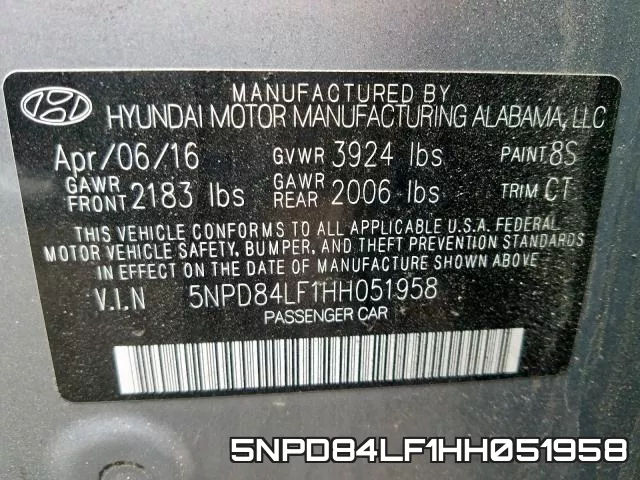 5NPD84LF1HH051958 фото 2