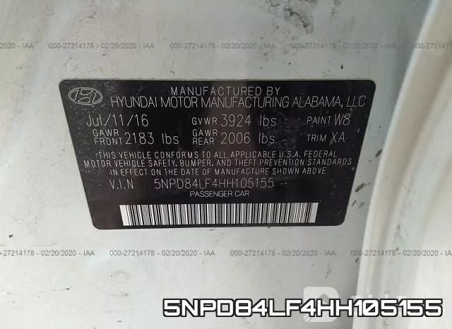 5NPD84LF4HH105155 фото 10