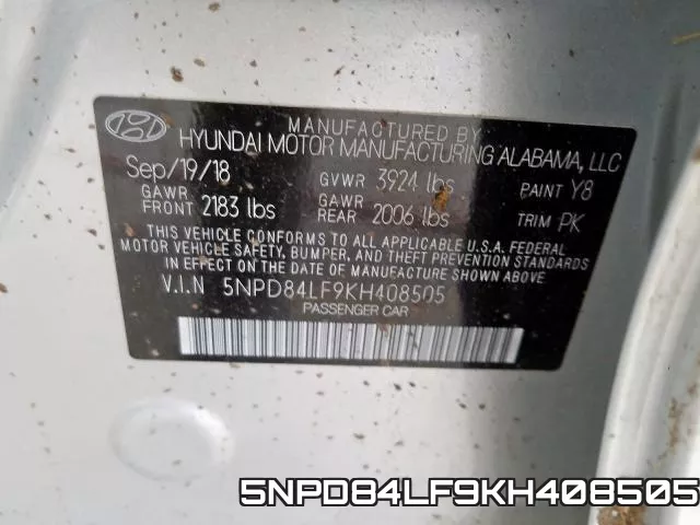 5NPD84LF9KH408505 фото 2