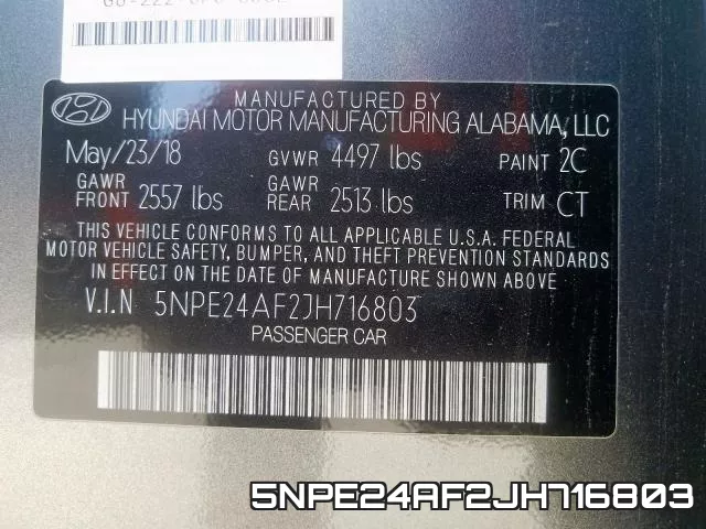5NPE24AF2JH716803 фото 2