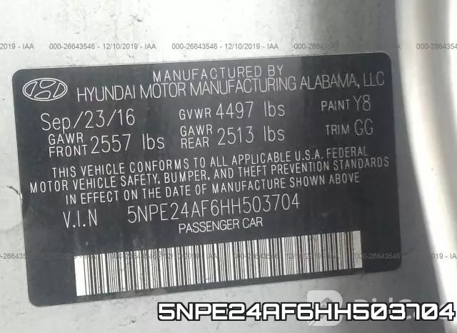 5NPE24AF6HH503704 фото 10