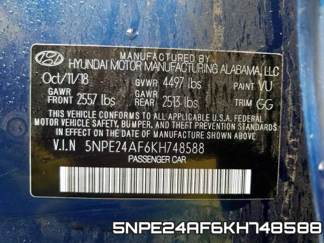 5NPE24AF6KH748588 фото 2