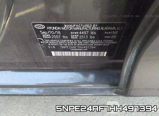 5NPE24AF7HH497394 фото 10