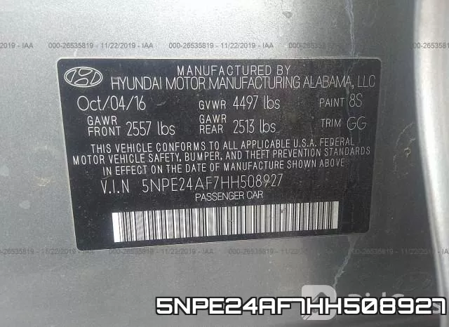 5NPE24AF7HH508927 фото 10